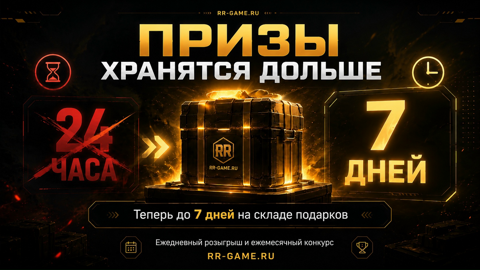 Призы из розыгрышей теперь хранятся дольше