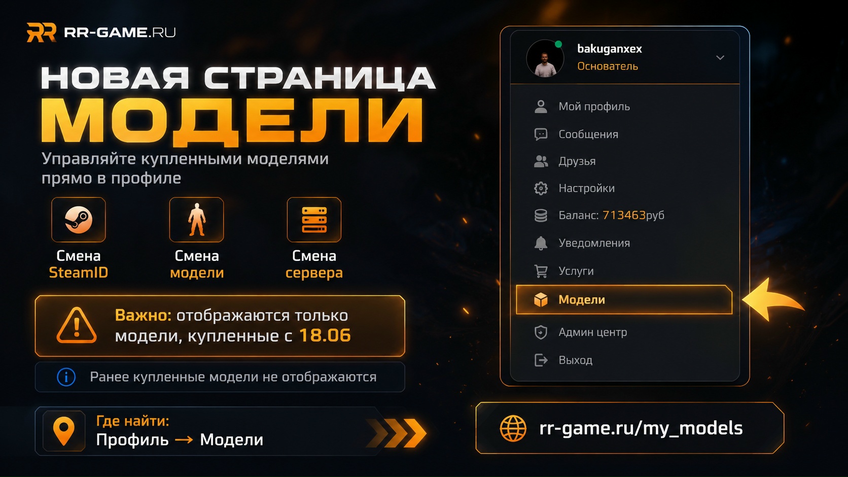 Новая страница “Модели”