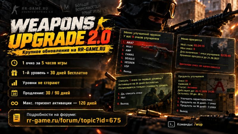WEAPONS UPGRADE 2.0 — КРУПНОЕ ОБНОВЛЕНИЕ
